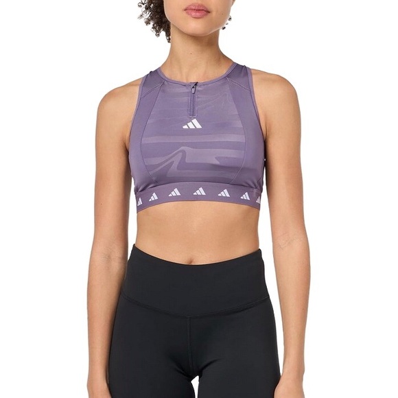 adidas Powerimpact Training Medium Support Techfit Bra, Violet Purple, XXL/F - Picture 1 of 14